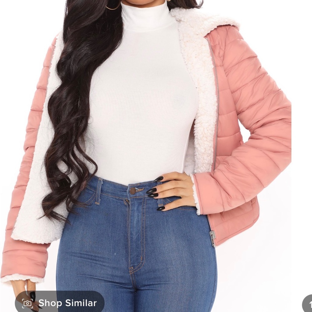 Reversible Puffer Jacket - Mauve - image 2